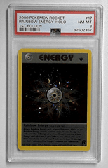 V1117: 2000: RAINBOW ENERGY-HOLO: 17/82: 1ST EDITION: ROCKET: PSA 8: NM-MT: 87502357